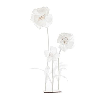 Deco. Tris Fiori Bianchi D.20-25-35 H.50-80-110cm