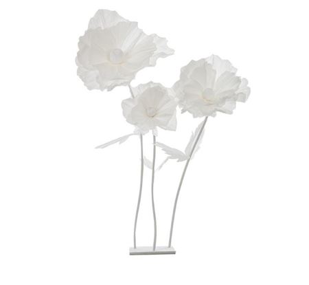 Deco. Tris Fiori Bianchi D.40-50-70 H.90-110-130cm
