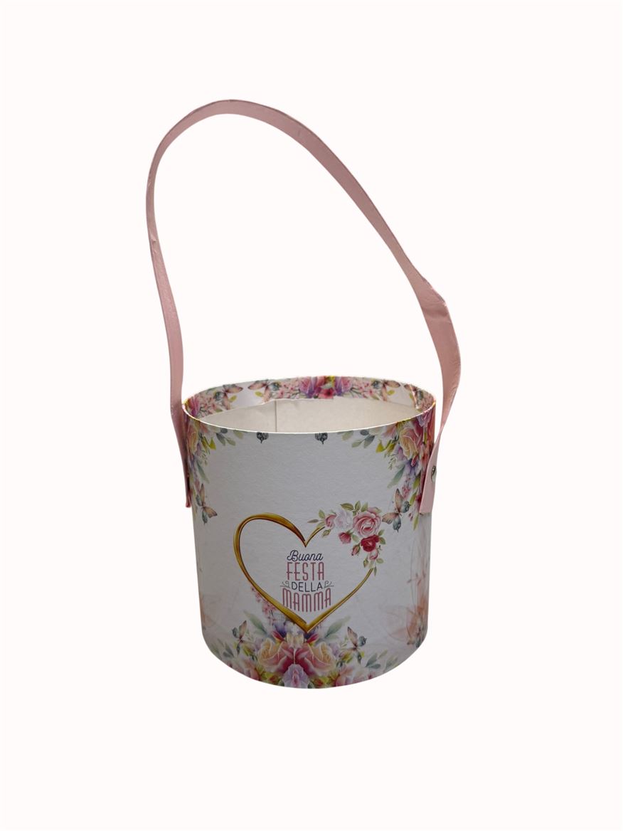 .f. Borsetta Cilindro Festa Mamma Floreale 6pz