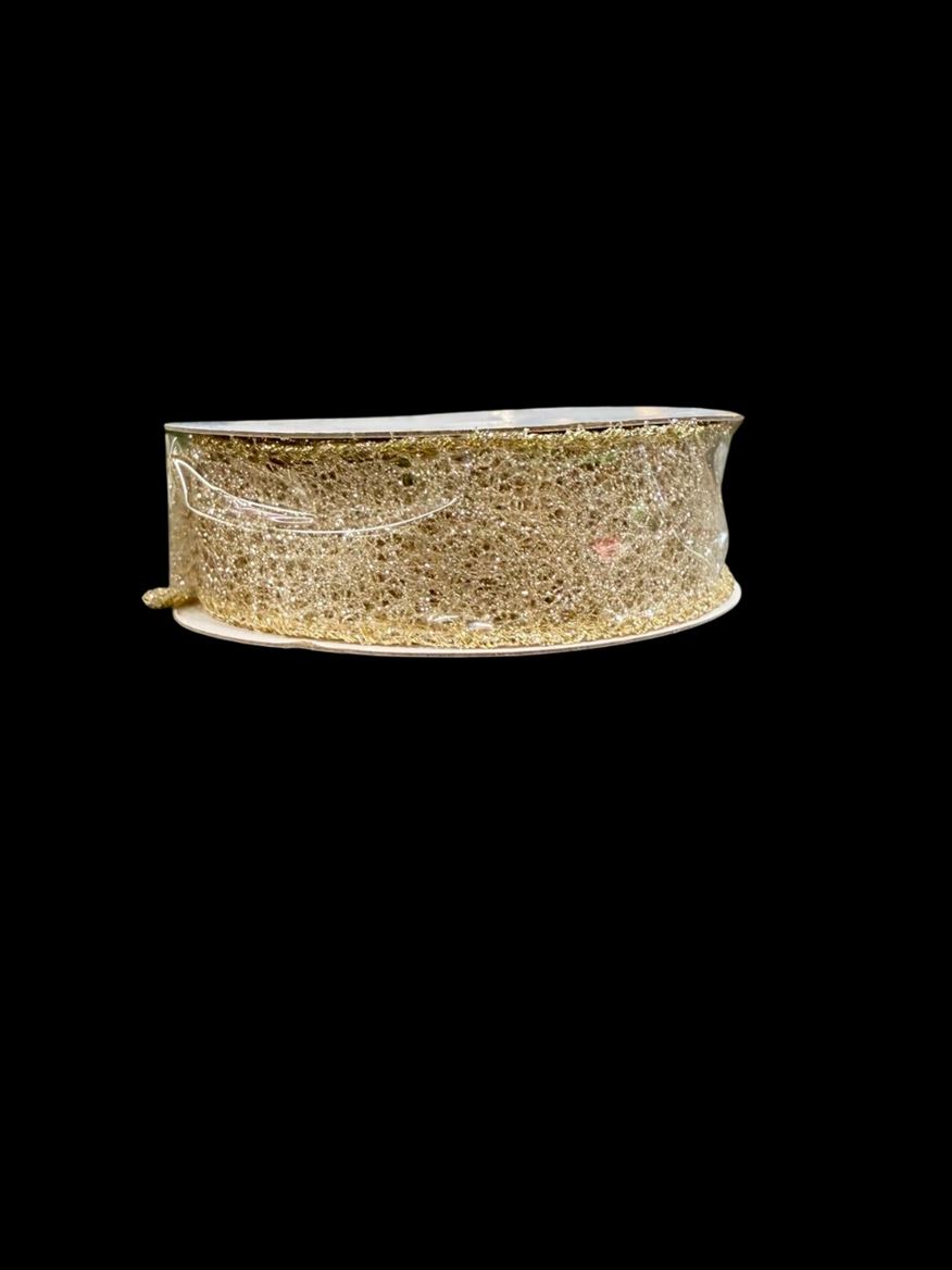 Nastri. Sisal Glitter 25mm X10y - Gold