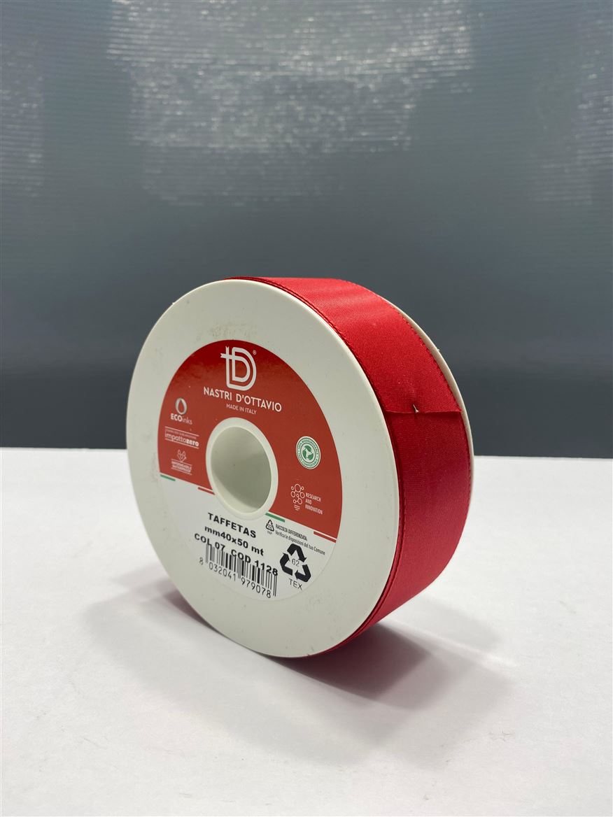 Nastri. Taffetas Mm40x50mt Rosso Scuro (07)