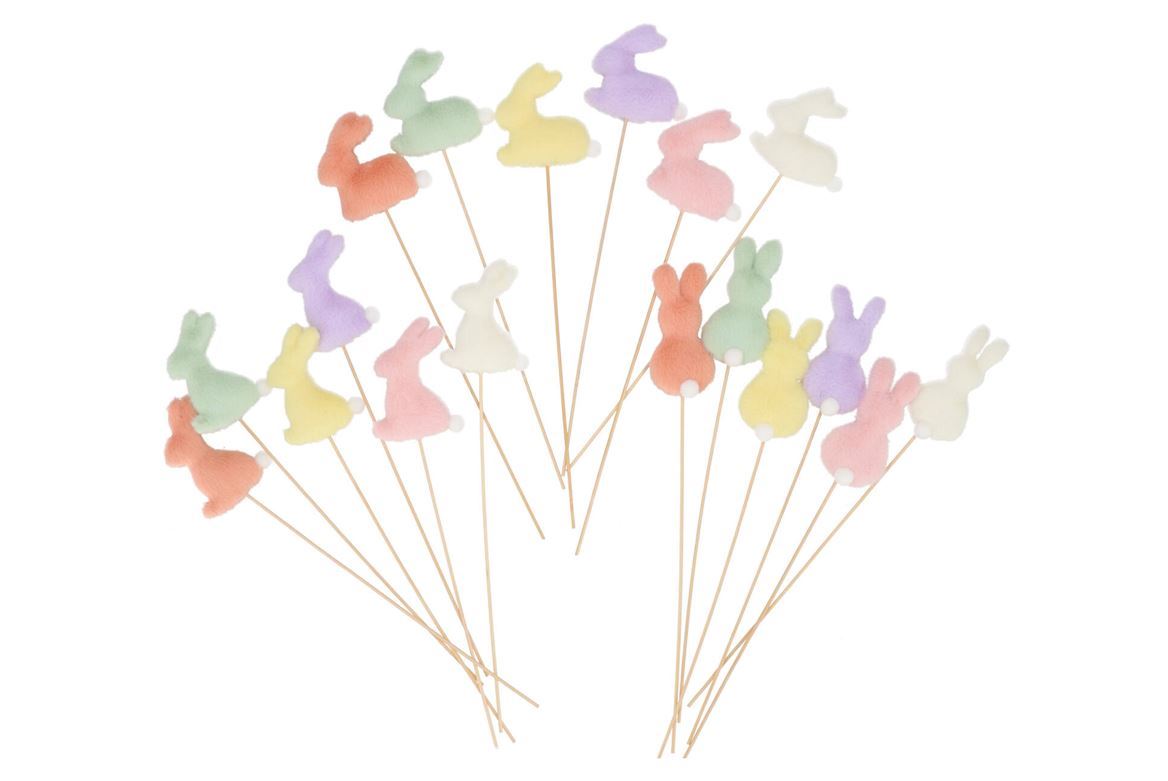 Pasqua. Stick Sagoma Coniglio Mix Pastel Color -