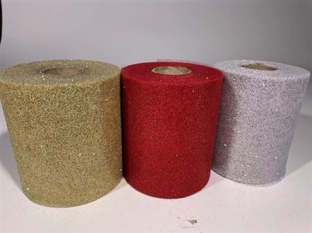 Rotolo Bob. Tulle Glitter 12,5cm X 5m - Oro