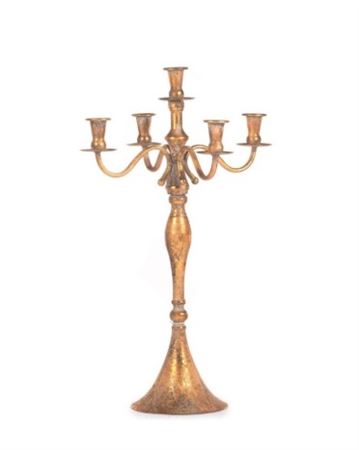 Strutture. Candelabro 5 Fiamme Oro 36x36h.63cm