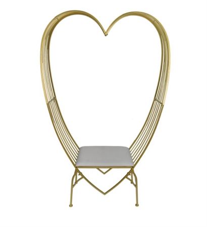 Strutture. Panchina Cuore Metal Oro 71x38h180cm