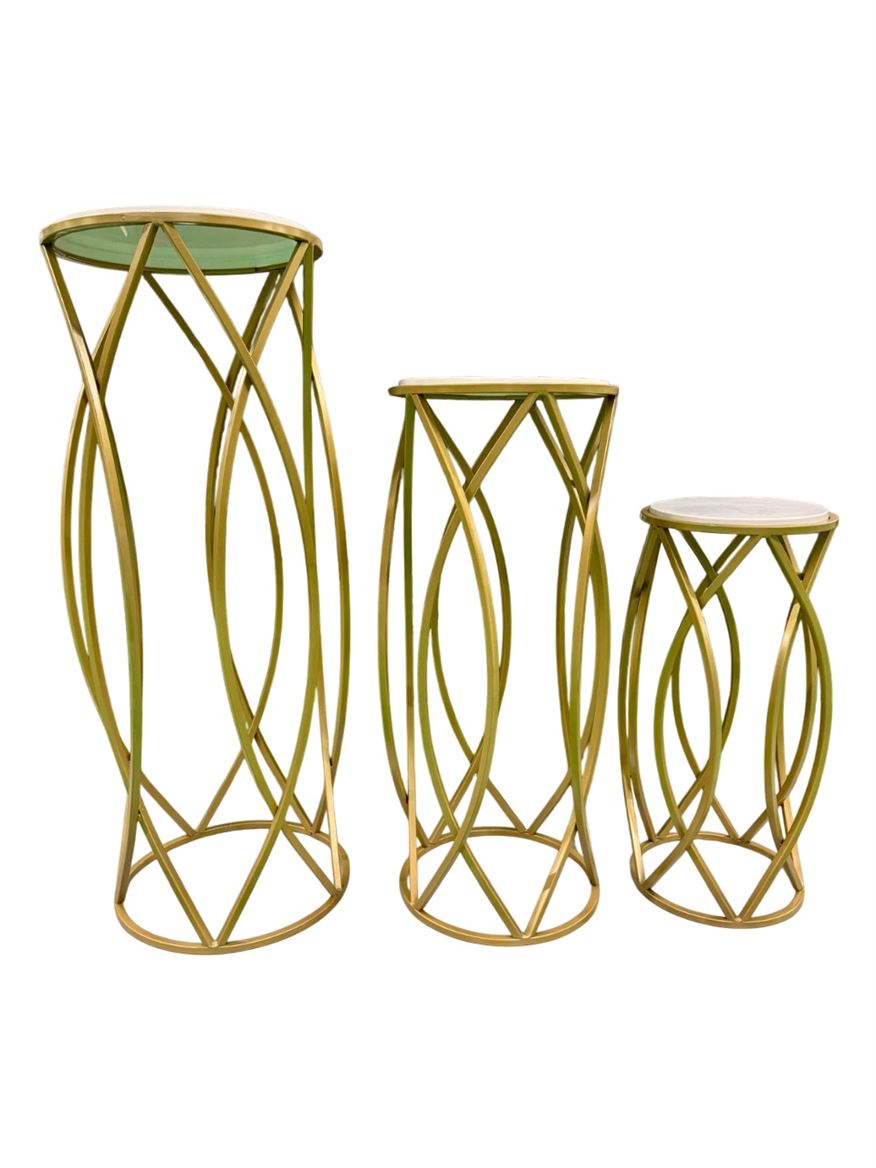 Strutture. Tris Alzate Cilindro H.100-80-60- Oro