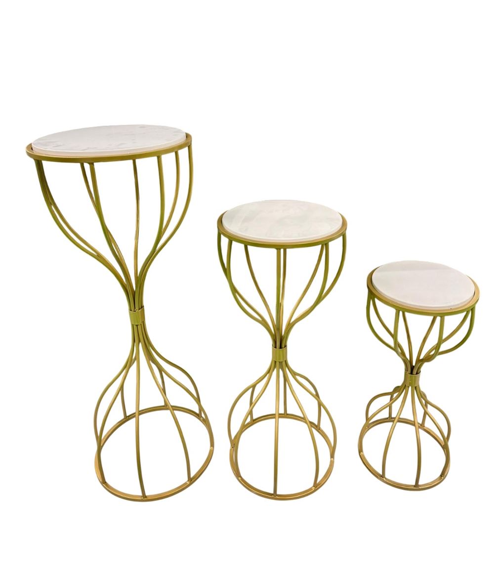 Strutture. Tris Alzate Clessidra H.100-80-60- Oro