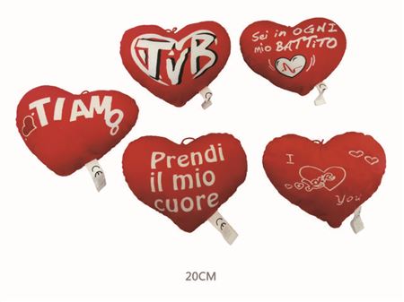 Sv. Peluche Cuori Con Stampa 5srt 20cm
