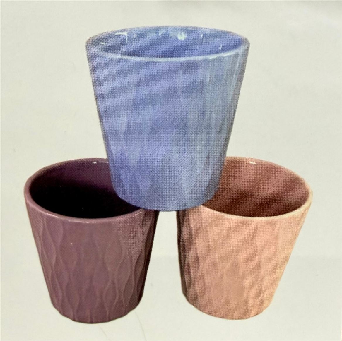 Vasi Ceramica. Caspò Onde D16.5h17cm - Pnk-pur-bl