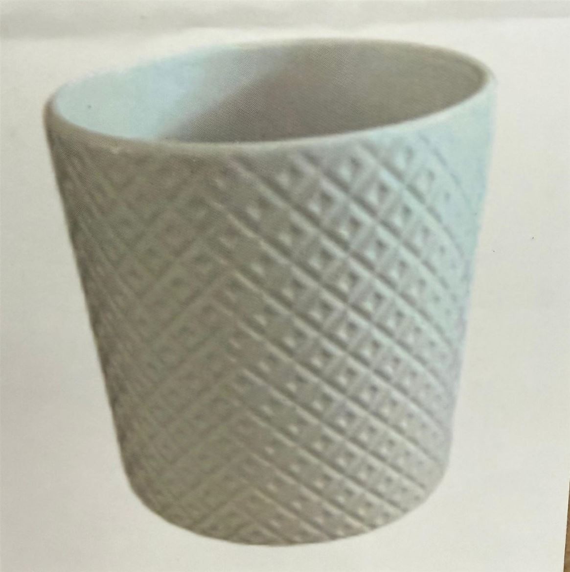 Vasi Ceramica. Caspò Quadri D12.6h14cm - Bianco