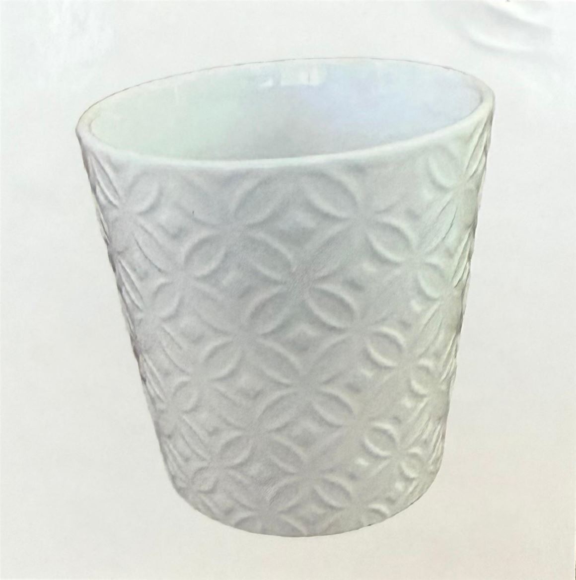 Vasi Ceramica. Caspò Rombi D16.5h17cm - Bianco