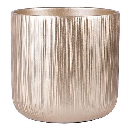 Vasi Ceramica. Caspo Camilla D18h18cm - Oro Scuro