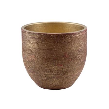 Vasi Ceramica. Caspo Rosso Dorato H22 D24cm