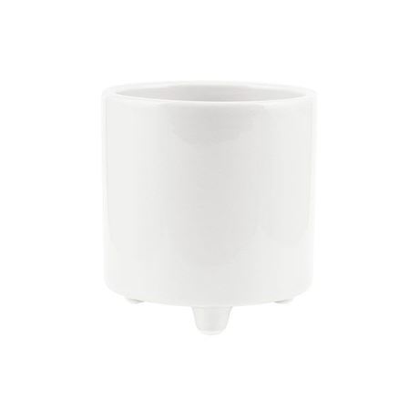 Vasi Ceramica. Cil. Con Piede D14 H15cm - Bianco