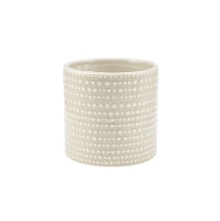 Vasi Ceramica. Cil. Puntinato D15 H14cm - Avorio