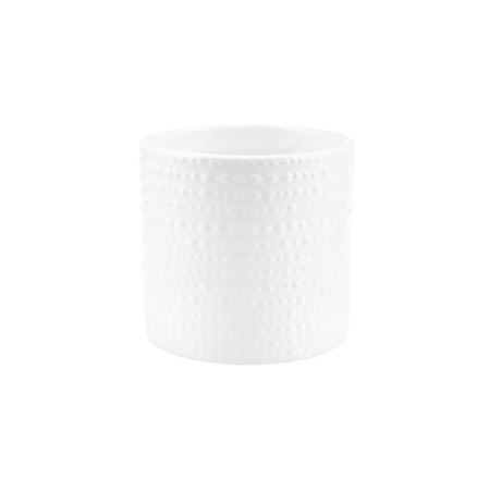 Vasi Ceramica. Cil. Puntinato D15 H14cm - Bianco