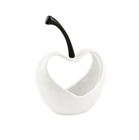 Vasi Ceramica. Ciliegia Cuore Bianco 19x9x14cm