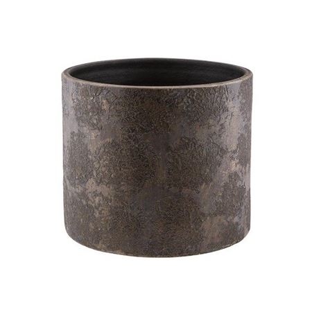 Vasi Ceramica. Cilindro H22 D24cm - Marrone