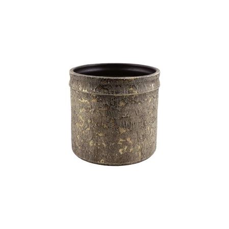 Vasi Ceramica. Cilindro Oro Rustico H14 D16cm