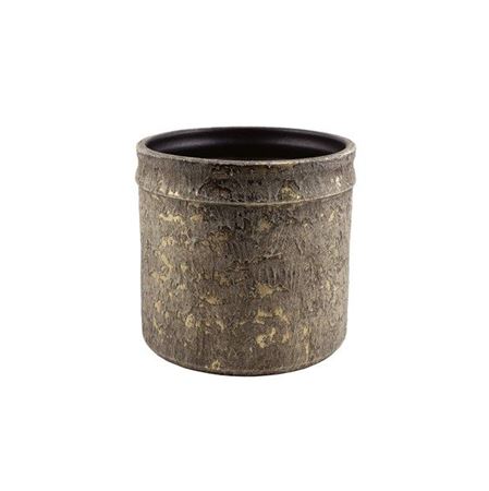 Vasi Ceramica. Cilindro Oro Rustico H16 D18cm