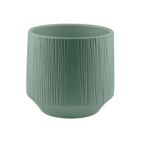 Vasi Ceramica. Cilindro Rigato D.17 H.16cm- Menta