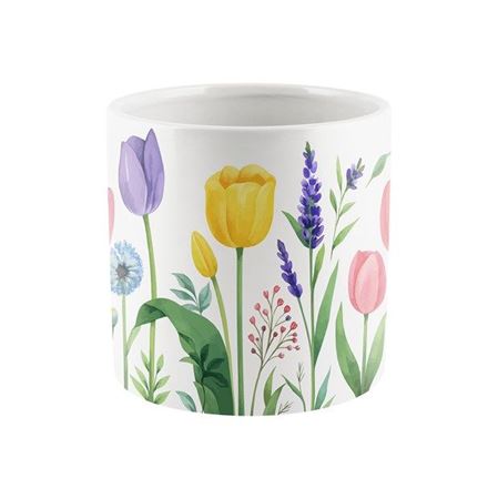 Vasi Ceramica. Cilindro Tulipano D13.5 H.13.5cm