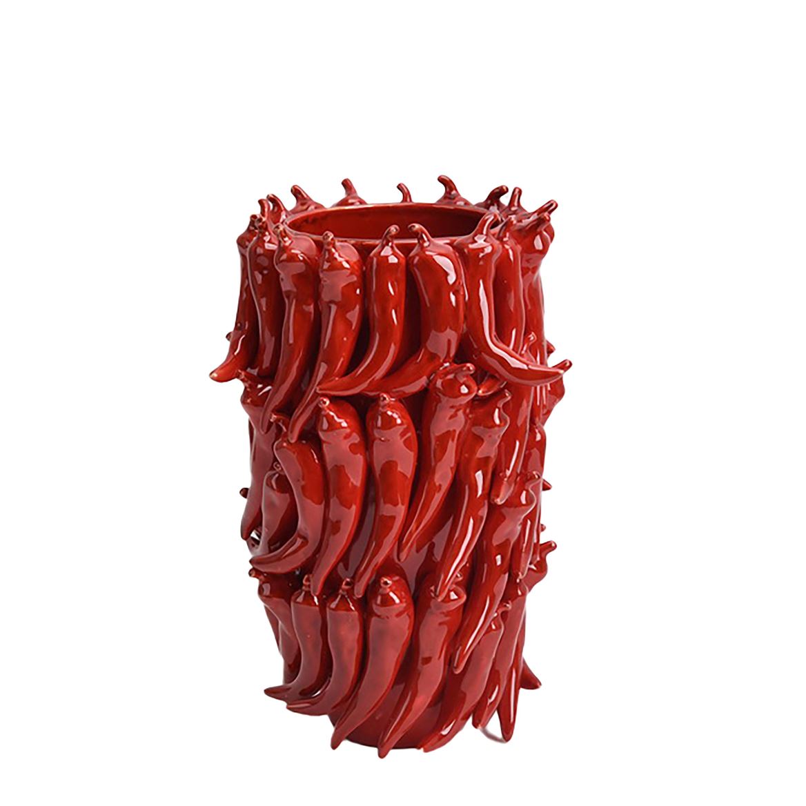 Vasi Ceramica. Con Peperoncini D.26.5 H.39cm Red