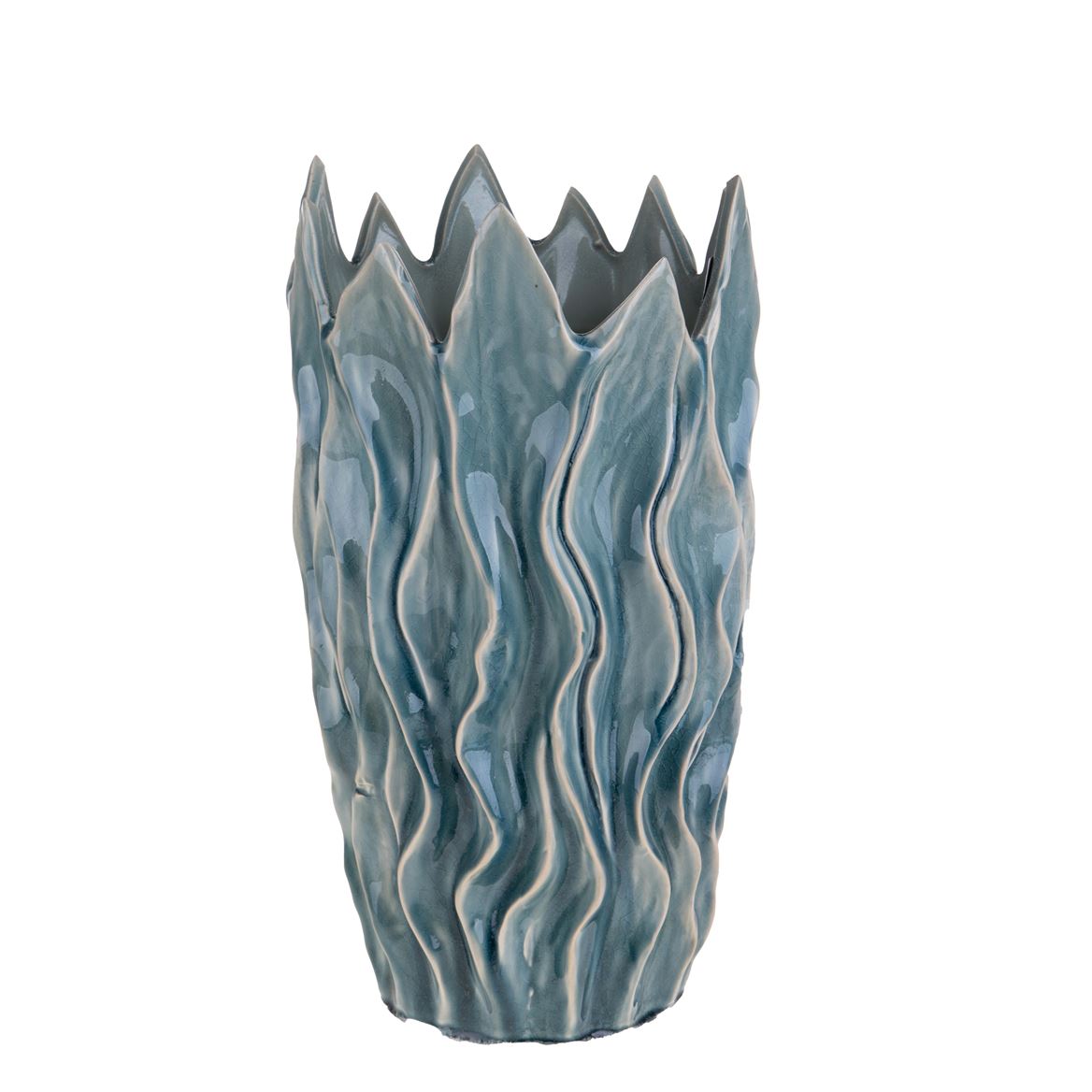 Vasi Ceramica. Con Punte D.24 H.44cm Blue