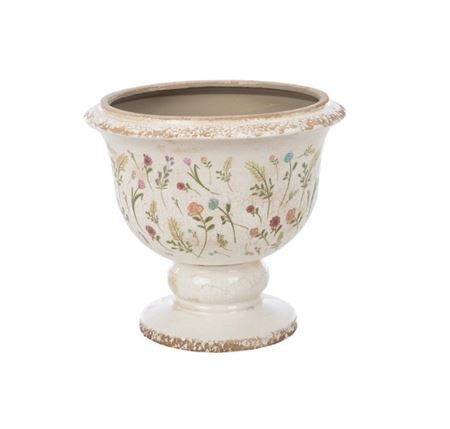 Vasi Ceramica. Coppa Bassa Crackle Crema D25 H23cm