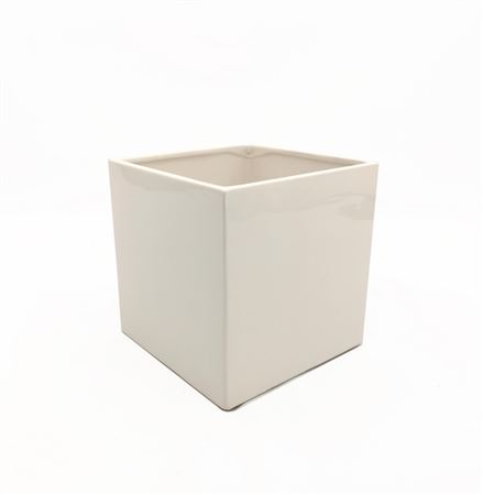 Vasi Ceramica. Cubo Bianco 15x15cm