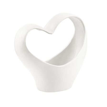 Vasi Ceramica. Cuore Bianco 20x10x20cm