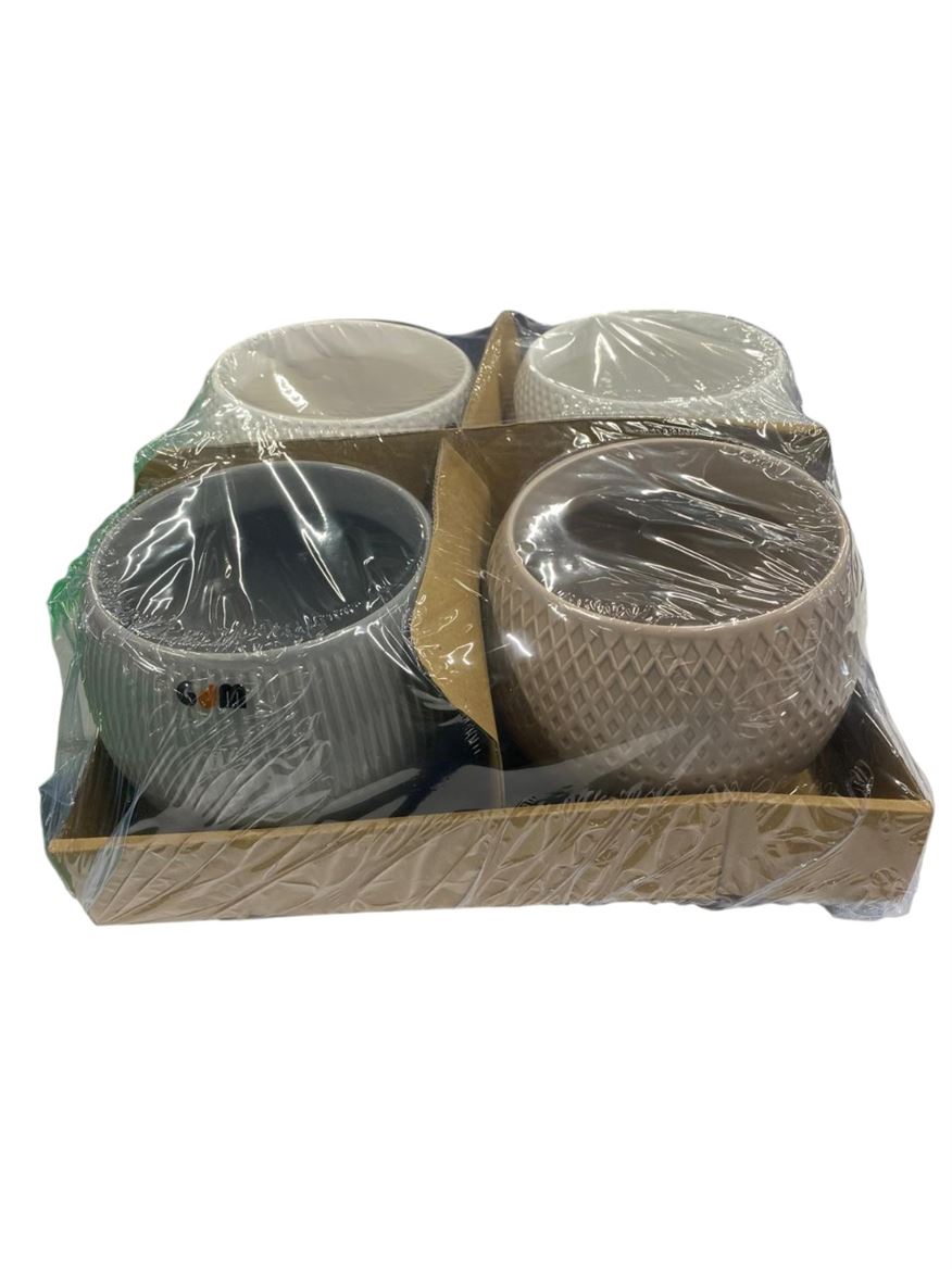 Vasi Ceramica. Design 16x16x13 - Bianco Crema Grey