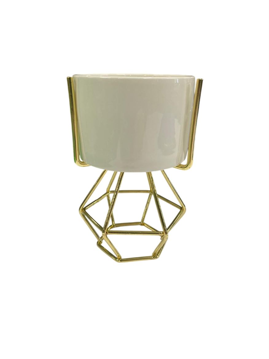 Vasi Ceramica. Design Pot 8x8x13cm - Bianco