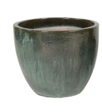 Vasi Ceramica. Glazed Egg Pot D38 H32cm - M. Green