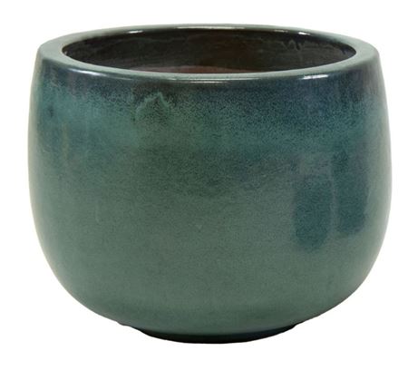 Vasi Ceramica. Glazed Pot Bowl D37 H28cm - M Green