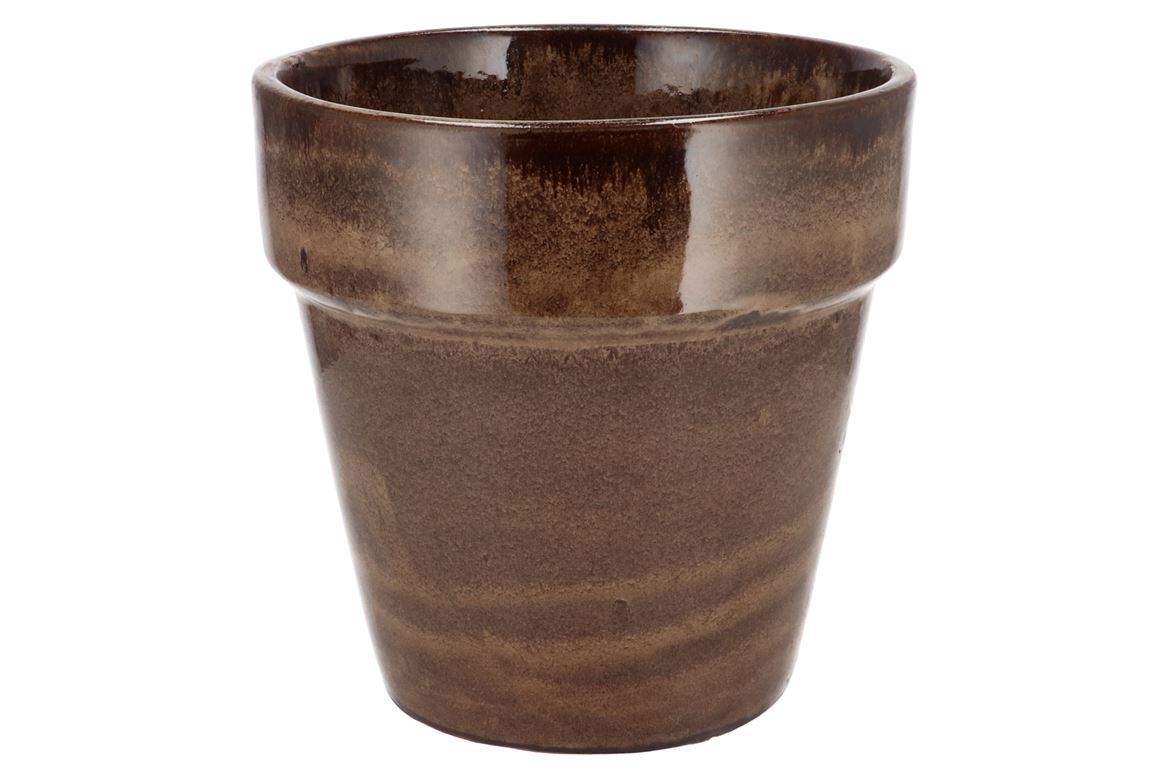 Vasi Ceramica. Moss Brown Glaze 25x25cm