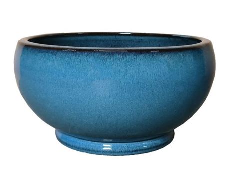 Vasi Ceramica. Noble Bowl Low D39 H19cm - Ant Blue
