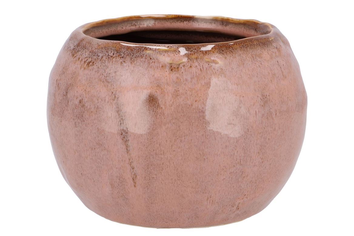 Vasi Ceramica. Old Pink Ball Pot 24x24x16cm