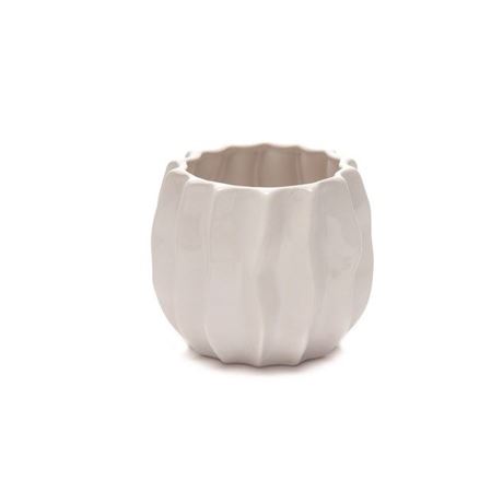 Vasi Ceramica. Pieghe D.16 H.14cm - Avorio