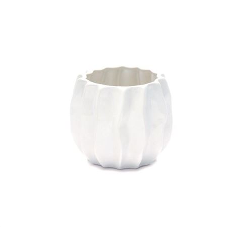 Vasi Ceramica. Pieghe D.16 H.14cm - Bianco