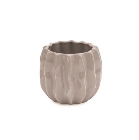 Vasi Ceramica. Pieghe D.16 H.14cm - Tortora