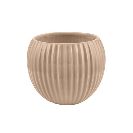 Vasi Ceramica. Sfera Rigata D.16 H.13.5 - Cipria