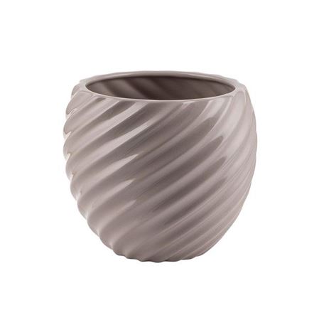 Vasi Ceramica. Sfera Spirale H14 D16cm - Tortora