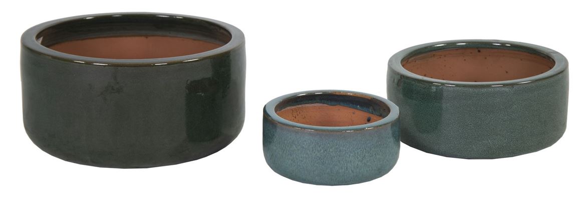 Vasi Ceramica. Tris Glazed Bowl D21-31-38cm- Green
