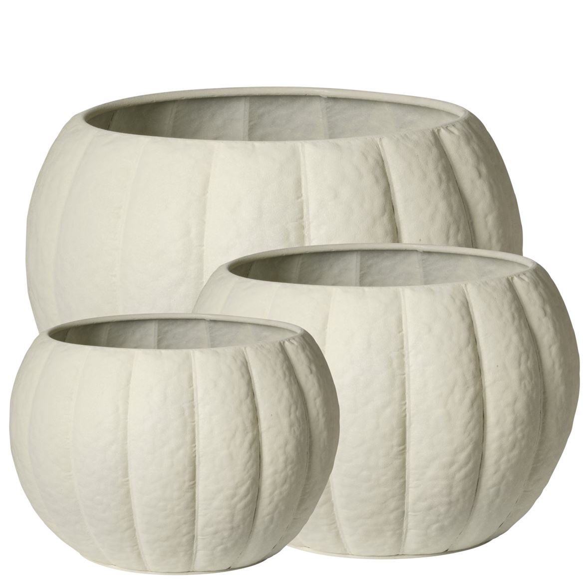 Vasi Metallo. 3 Ciotole D54-42-31h36-29-24 - White