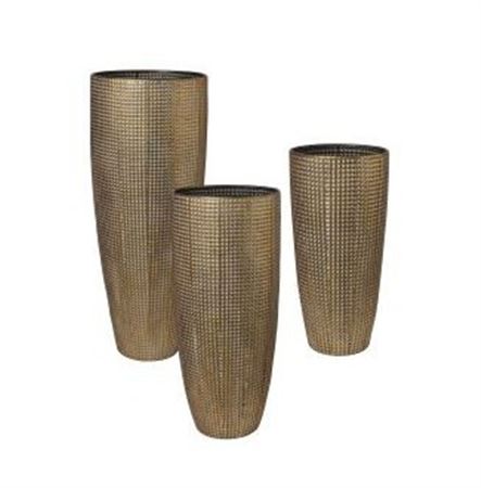 Vasi Metallo. Tris 38h95-32h77-27h58cm - Gold