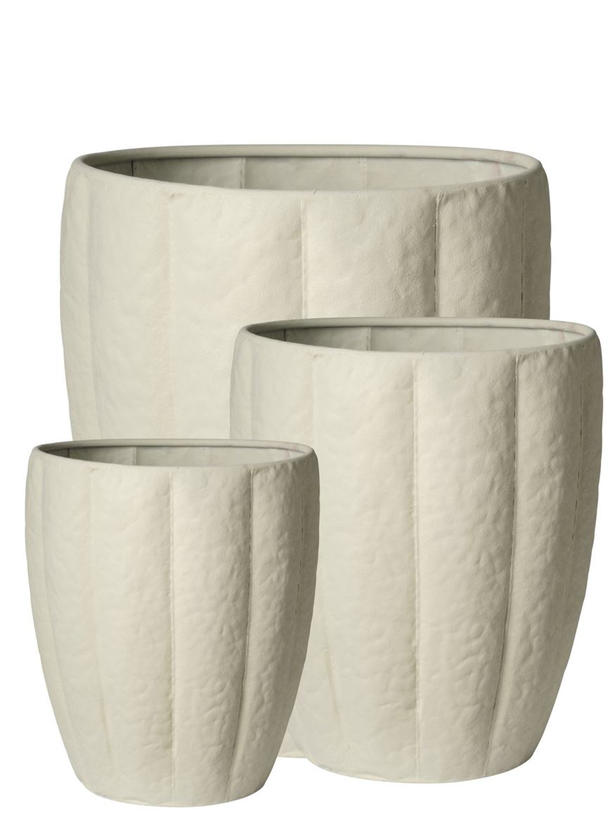 Vasi Metallo. Tris Caspò 37x42-31x37-26x30cm- Whit