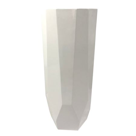 Vasi Resina. Alto Base Esagonale Bianco 40x40h91cm
