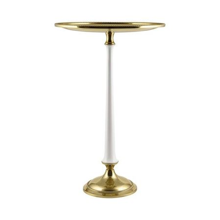 Wedd. Alzata Media Oro E Avorio H.30cm