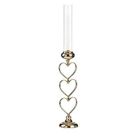 Wedd. Candelabro 1 Fiamma Gold Cuore L.11 X 11cm